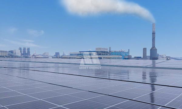 Lắp đặt tùy chỉnh của Mibet cho hệ thống điện mặt trời trên mái nhà công suất 66MW của Dexin Steel